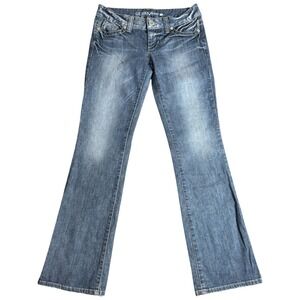 Guess Premium Jeans Womens Size 33x35 Daredevil Bootcut Low Rise Medium Blue Y2K